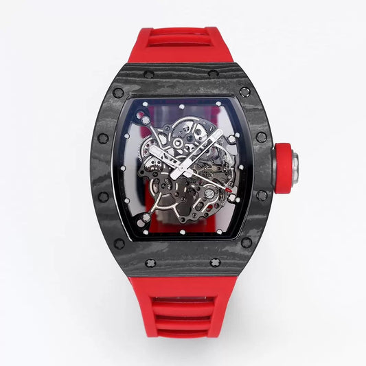 RICHARD MILLE RM055 Redesigned original 1:1 Best 에디션 BBR 팩토리 2024 블랙 Bezel Red Strap