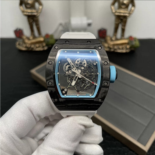 RICHARD MILLE RM055 Redesigned original 1:1 Best 에디션 BBR 팩토리 2024 블루 화이트 Strap