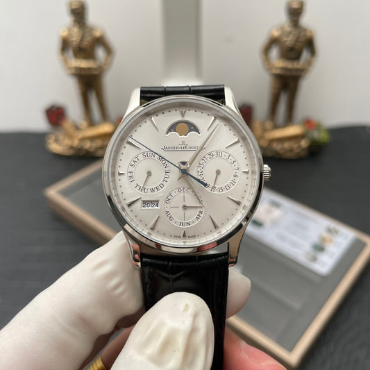 Jaeger LeCoultre Master Ultra Thin 130842J 1:1 Best 에디션 V9 팩토리 화이트 다이얼 Swiss ETA868