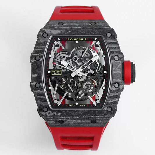Richard Mille RM035-02 1:1 Best 에디션 BBR 팩토리 NTPT Carbon Case Red Strap