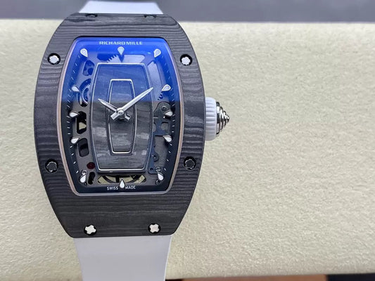 Richard Mille RM 07 RM007 Carbon NTPT Case 1:1 Best 에디션 G+ 팩토리 화이트 Strap