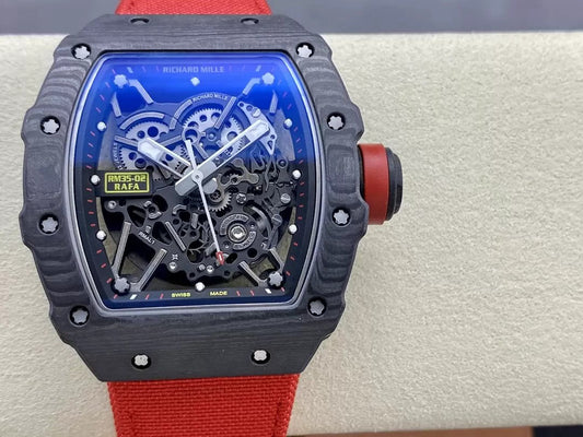 Richard Mille RM035-02 G+ 팩토리 RM3502 Carbon NTPT Red Velcro Strap