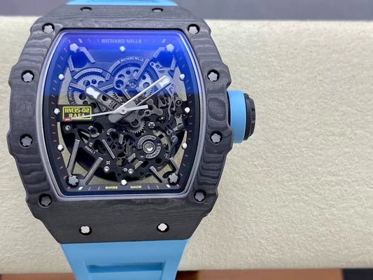 Richard Mille RM035-02 G+ 팩토리 RM3502 Carbon NTPT 블루 Strap
