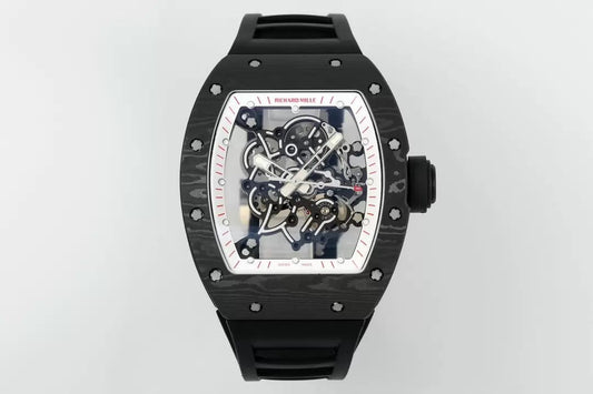 RICHARD MILLE RM055 RM-055 ZF 2024 1:1 Best 에디션 Carbon Fiber Case 블랙 Rubber