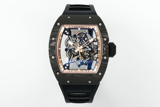 RICHARD MILLE RM055 ZF 2024 1:1 Best 에디션 Carbon Fiber Case 로즈 골드 Dial