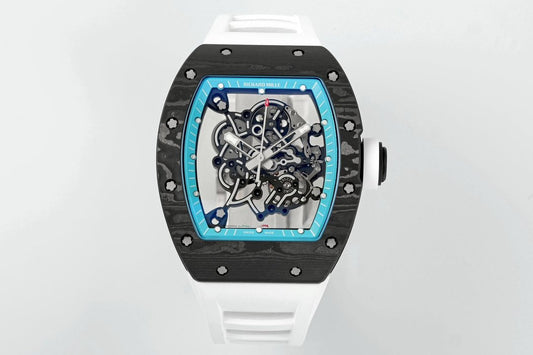 RICHARD MILLE RM055 ZF 2024 1:1 Best 에디션 Carbon Fiber Case turquoise Dial