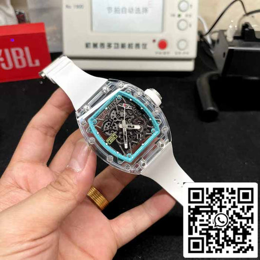 Richard Mille RM35-01 Sonic 팩토리 1:1 Best 에디션 Saphire case 화이트 러버 스트랩