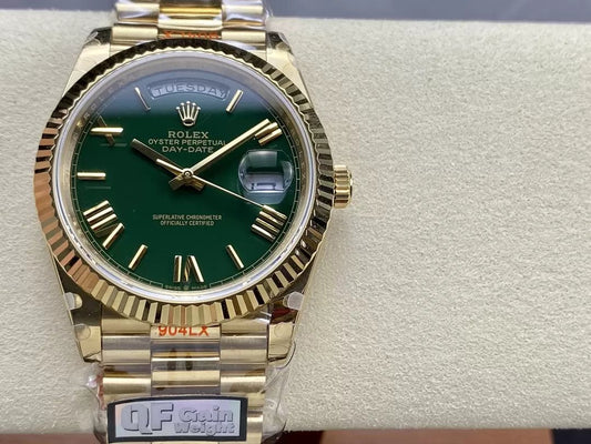 롤렉스 Day Date m228238 V5 40mm QF 팩토리 1:1 Best 에디션 그린 다이얼 Bezel