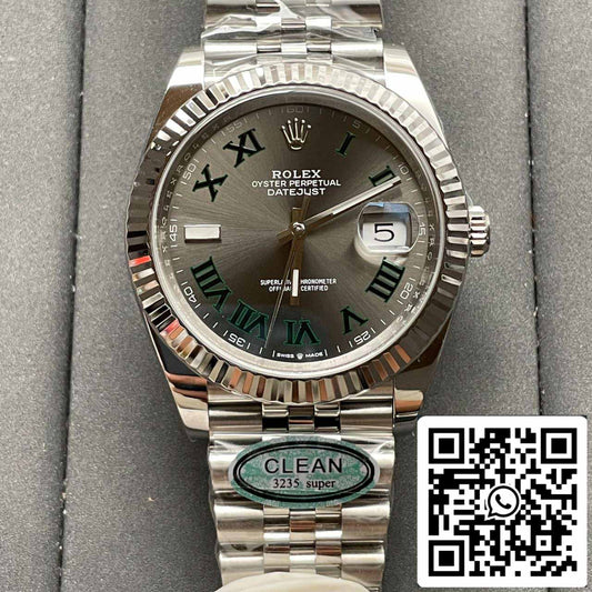 롤렉스 데이트저스트 M126334-0022 1:1 Best 에디션 Clean 팩토리 그레이 Wimbledon Dial