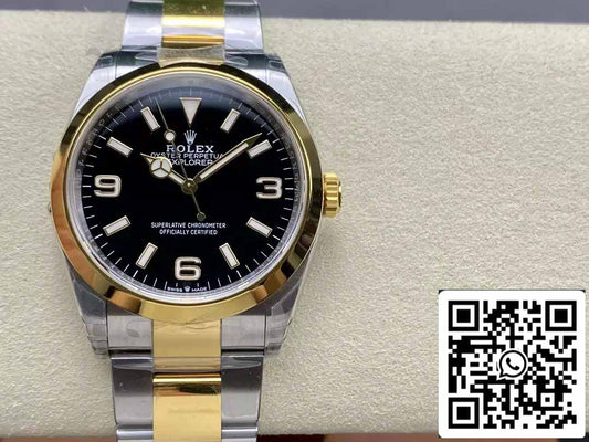 롤렉스 익스플로러 M124273-0001 36MM 1:1 Best 에디션 VS 팩토리 블랙 다이얼 Steel and Gold