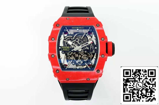 Richard Mille RM035-02 NTPT Carbon 1:1 Best 에디션 ZF 팩토리 Red Demon Version 블랙 Strap