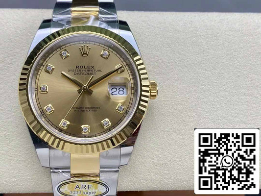 Rolex Datejust m126333-0011 Oyster Strap ARF 팩토리 1:1 Best 에디션 electroplated with 18k gold