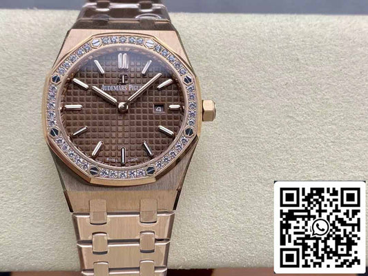 오데마 피게 67651 Quartz 33mm 1:1 Best 에디션 ZF 팩토리 브라운 다이얼 로즈 골드