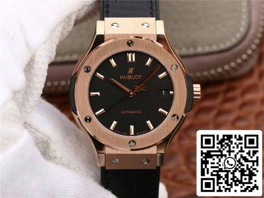 Hublot Classic Fusion 542.OX.1181.LR 1:1 Best 에디션 JJ 팩토리 블랙 다이얼 로즈 골드