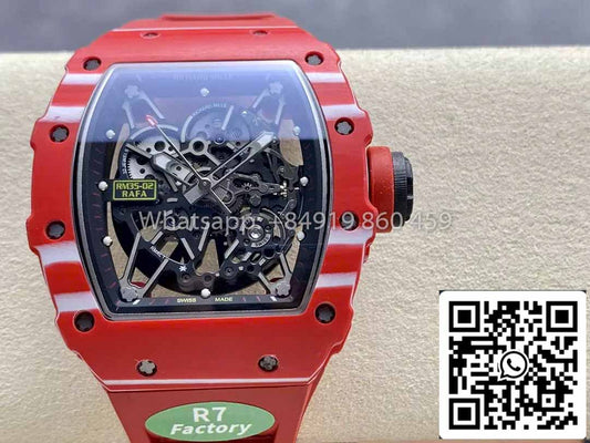 Richard Mille RM035-02 1:1 Best Clone R7 팩토리 Red Carbon Case Red Strap