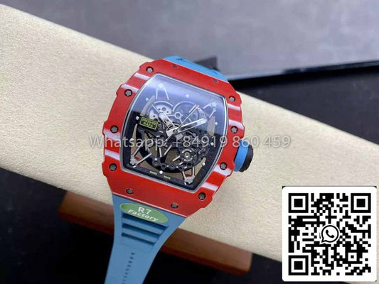 Richard Mille RM035-02 1:1 Best Clone R7 팩토리 Red Carbon Case 블루 Strap