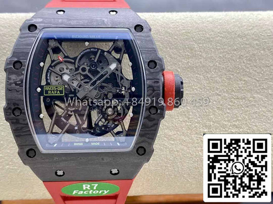 Richard Mille RM035-02 1:1 Best Clone R7 팩토리 NTPT Carbon Case Red Strap