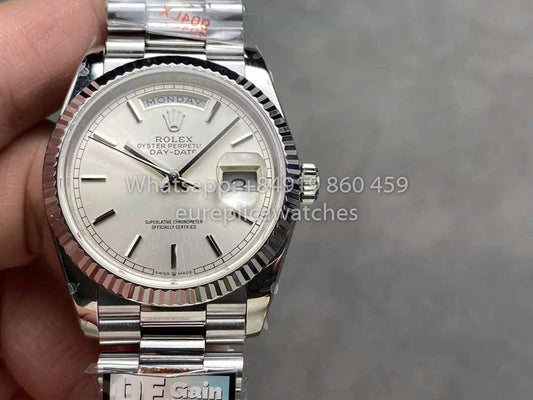 롤렉스 Day Date 128239-0005 QF 팩토리 1:1 Best Clone Silver Index Dial