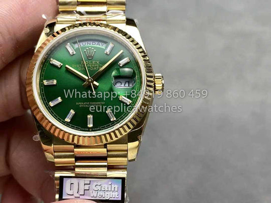 롤렉스 Day Date M128238-0130 128238-0130 QF 팩토리 1:1 Best Clone 그린 다이얼