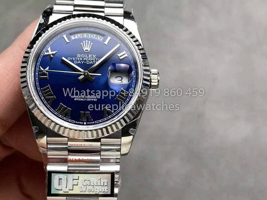 롤렉스 Day Date M128239 QF 팩토리 1:1 Best Clone Numeral 블루 다이얼