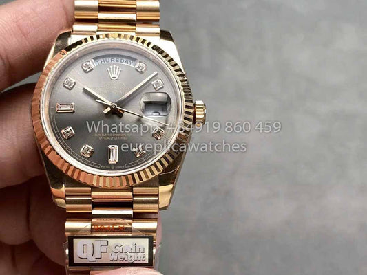 롤렉스 Day Date M128235 purple mother of pearl QF 팩토리 1:1 Best Clone 로즈 골드 36