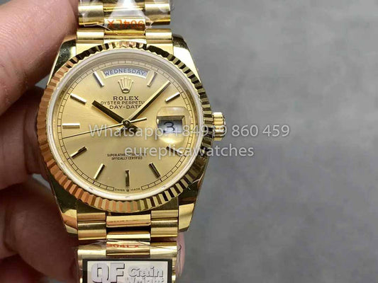 롤렉스 Day Date M128238-0045 - 128238-0045 Index Dial QF 팩토리 1:1 Best Clone 36mm