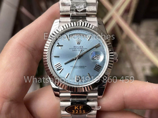 롤렉스 화이트 Gold Day Date 40 228236 إطار بلاتيني مخدد 1:1 Best Clone KF 팩토리 215 جرام