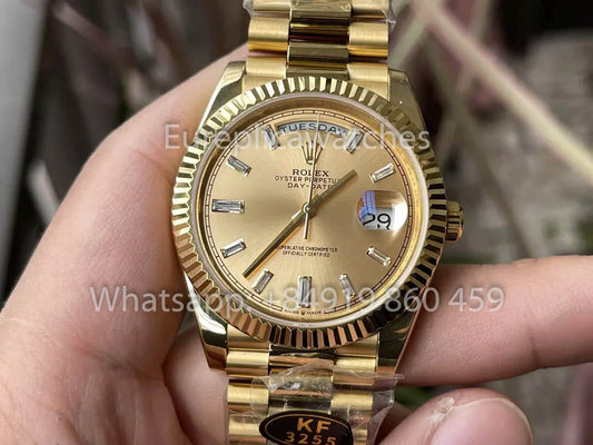 롤렉스 옐로 골드 Day Date 40 228238-0005 Sundust Dial 1:1 Best Clone KF 팩토리 215 جرام