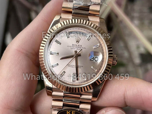 롤렉스 Everose Gold Day Date 40 228235 قرص الشمس 1:1 Best Clone KF 팩토리 215 جرام