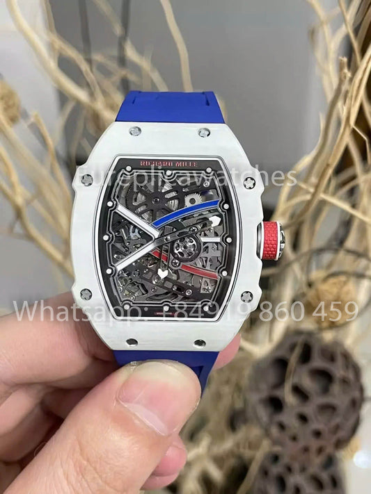 Реплика Richard Mille RM67-02 화이트 Carbon NTPT 1:1 Лучший клон V5 Новейшая версия