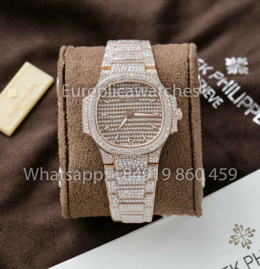 파텍 필립 노틸러스 7118 Full Iced Out – 1:1 Best Clone moissanite dial