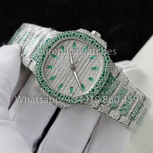 파텍 필립 노틸러스 7118 Full Iced Out – 1:1 Best Clone Ruby Saphire
