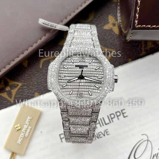 파텍 필립 노틸러스 7118/1450G-001 Full Iced Out – 1:1 Best Clone Custom Watch