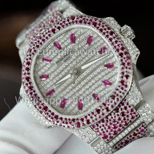 파텍 필립 노틸러스 7118 Full Iced Out – 1:1 Best Clone purple Ruby Saphire