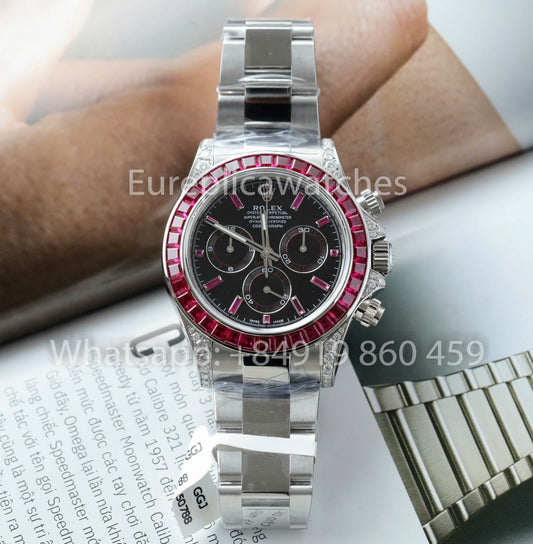 롤렉스 Cosmograph 데이토나 40mm Custom 사파이어 Bezel 블랙 다이얼 116520 Best Clone