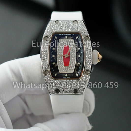 Richard Mille RM 07-01 1:1 Best Clone RM 팩토리 Custom Moissanite Case Silver