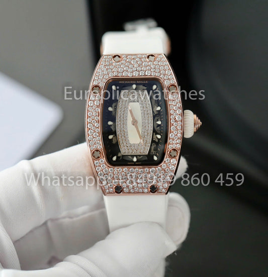 Richard Mille RM 07-01 1:1 Best Clone RM 팩토리 Custom Moissanite Case 로즈 골드