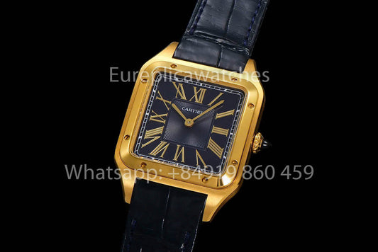 Cartier Santos-Dumont WGSA0077 1:1 Best Clone F1 팩토리 옐로 골드 블루 다이얼