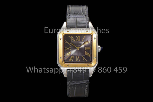 Cartier Santos-Dumont W2SA0015 1:1 Best Clone F1 팩토리 그레이 다이얼 옐로 골드 Bezel