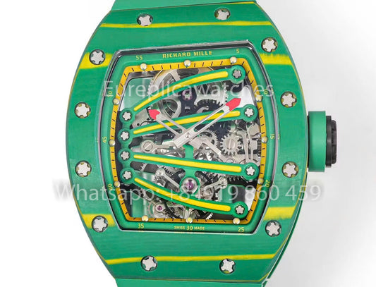 RICHARD MILLE RM59-01 RM5901 NTPT Carbon Case 1:1 Best Clone RM 팩토리 그린 Lizard