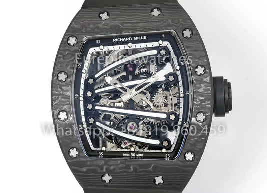 RICHARD MILLE RM59-01 RM5901 NTPT Carbon Case 1:1 Best Clone RM 팩토리 블랙 Strap