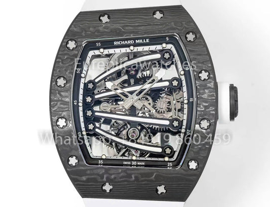 RICHARD MILLE RM59-01 RM5901 NTPT Carbon Case 1:1 Best Clone RM 팩토리 화이트 Strap