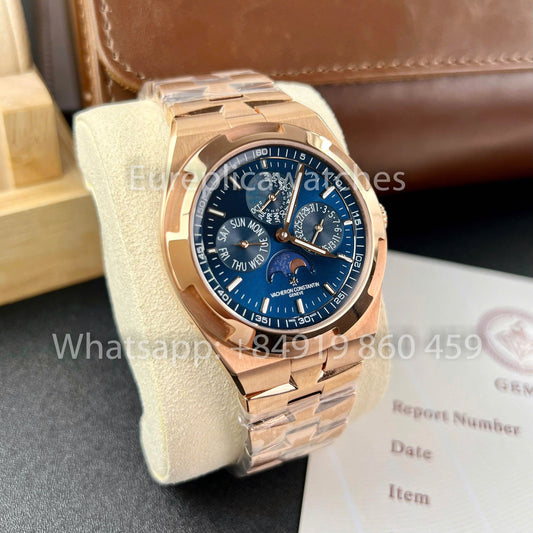 Vacheron Constantin Overseas 4300V/120R-B509 1:1 Best Clone 8F 팩토리 블루 다이얼 로즈 골드