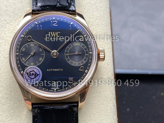 IWC Portuguese IW501707 APS 팩토리 1:1 Best Clone Watch 블랙 다이얼 가죽 스트랩