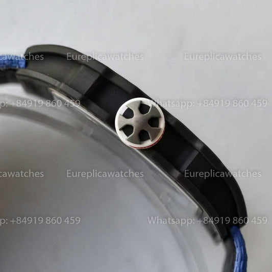 레플리카 리차드 밀 RM67-02 프랑스 다이얼 1:1 최고급 버전 VAF 공장 블랙 카본, 블루 스트랩